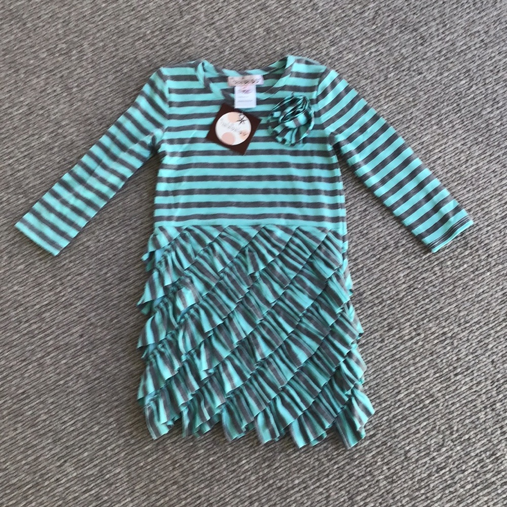 Hallababaloo Aqua/Grey dress-WITH TAGS-Size 3-NEW